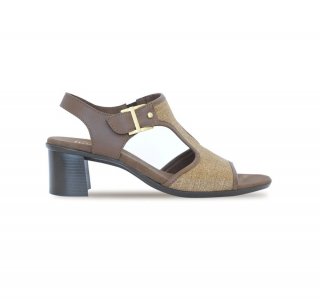 Munro Sandals | WOMEN'S WALLIS-Brown Fabric Combo Munro Sandals | WOMEN'S WALLIS-Brown Fabric Combo